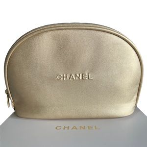 Unused Chanel gold cosmetic pouch